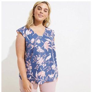 LOFT XXL Flutter Cap Sleeve Top,